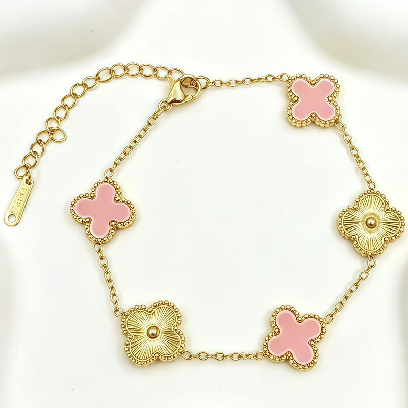 Cross-Border Hot-Selling 13mm Lucky Clover Bracelet Stainless Steel Fashion Versatile Light Luxury High-End Jewelry Cross-Border Hot-Selling 13mm Lucky Clover Bracelet Stainless Steel Fashion Versatile Light Luxury High-End Jewelry