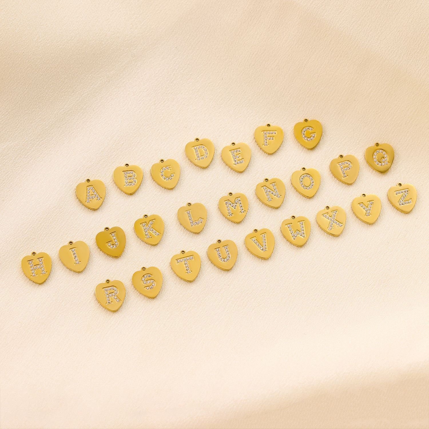 3g Weight Pendant, Chain Jewelry Making Type Zircon Inlay Material DIY Jewelry Accessories Classification 1 Piece Quantity 304 Stainless Steel Material Letter, Heart Shape Pattern Inlay Design Simple Style, Classic Style Style 1 Piece 304 Stainless Steel Zircon Letter Heart Shape Pendant Chain 2
