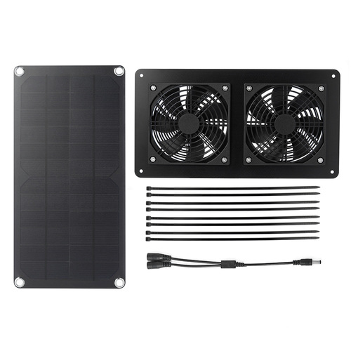 10W solar panels, two fans, outdoor ventilation, pet house ventilation and cooling