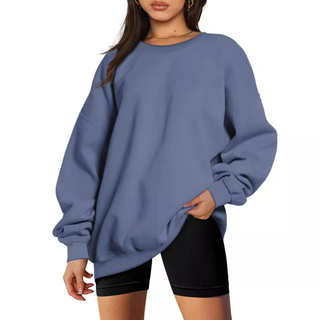 Women's Oversized Wool Sweatshirt Long Sleeve Crewneck Pullover Sweatshirt Casual Shirt Top