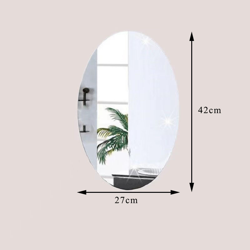 Cross-Border Wholesale Decorative Acrylic Background Oval Pattern Wall Mirror Stickers_voghion.com