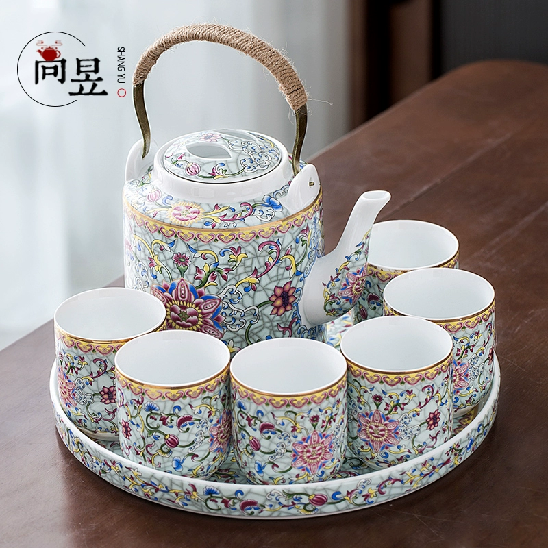 Чайный набор для дома, керамический чайник, чашка для гостиной, 2546G, китайский стиль