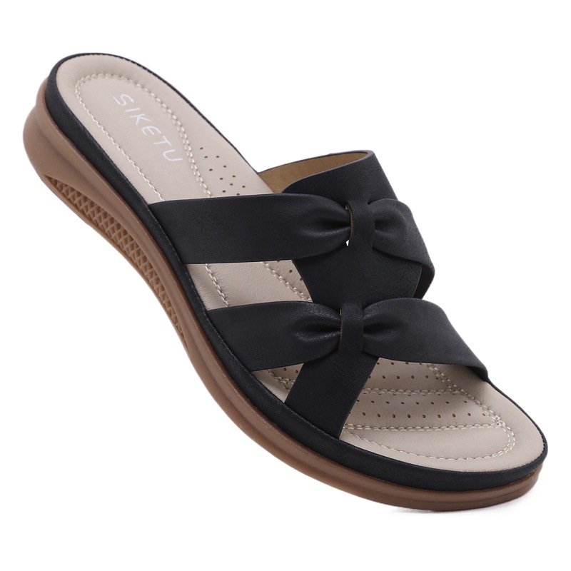 Z637-5 nuevo modelo 2025 sandalias de cuña retro de estilo europeo y americano para mujer, informales, ligeras, de talla grande, cómodas