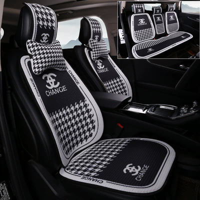 Seat cushion, seat cover | Seat Cushion Cover - heixiaoxiangfeng-five-seater-complete-car-set-2-neck-pillows-honeycomb