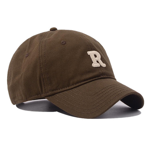 R Brand Coffee Baseball Cap Women's Large Head Circumference Slimming Face-Slimming All-match Golf Sports Hat Trendy Men's Visor Hat