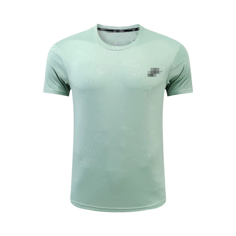 Брендовая нейлоновая быстросохнущая футболка мужская для фитнеса и бега, свободная летняя одежда с круглым вырезом из ледяного шелка, спортивная мужская одежда с короткими рукавами