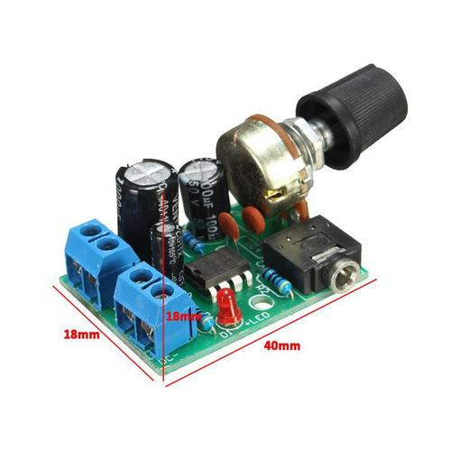 YX1667 LM386 Audio Amplifier Board, Drives 0.5W-10W Speakers, DC 3-12V