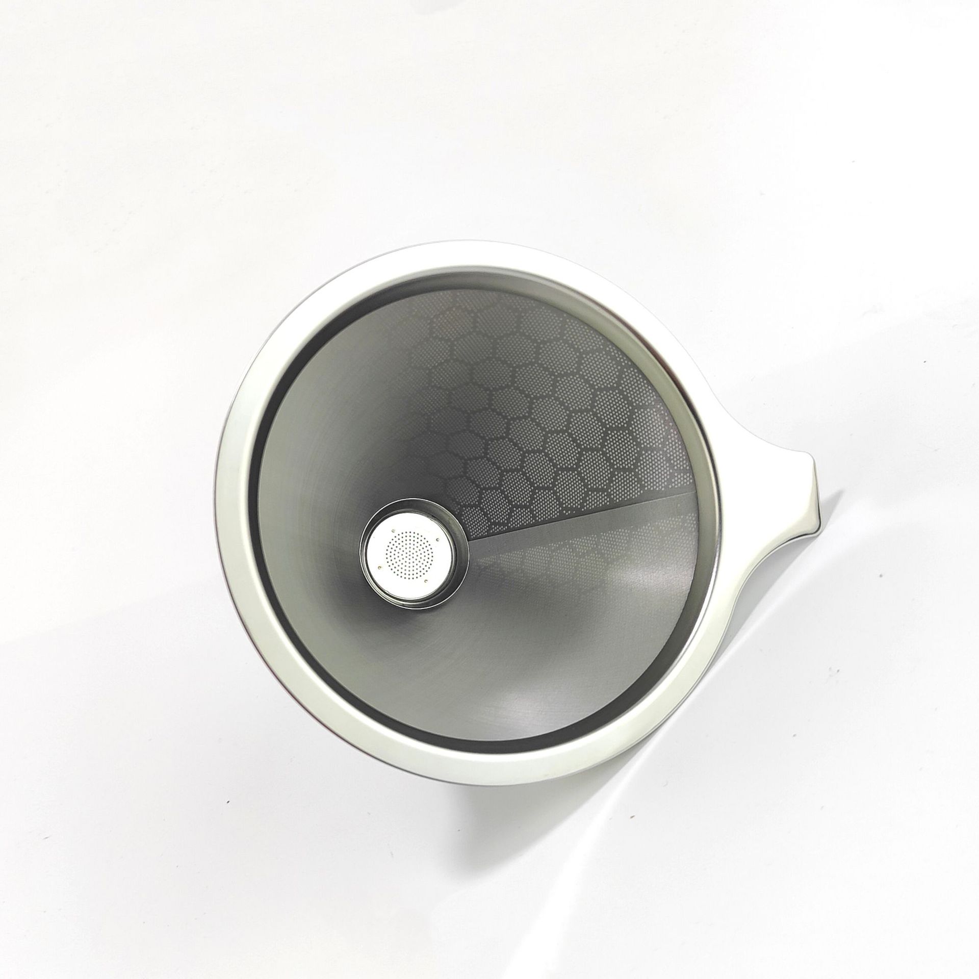Filtro de café de acero inoxidable V60 con base, sin necesidad de papel de filtro, filtro de café
