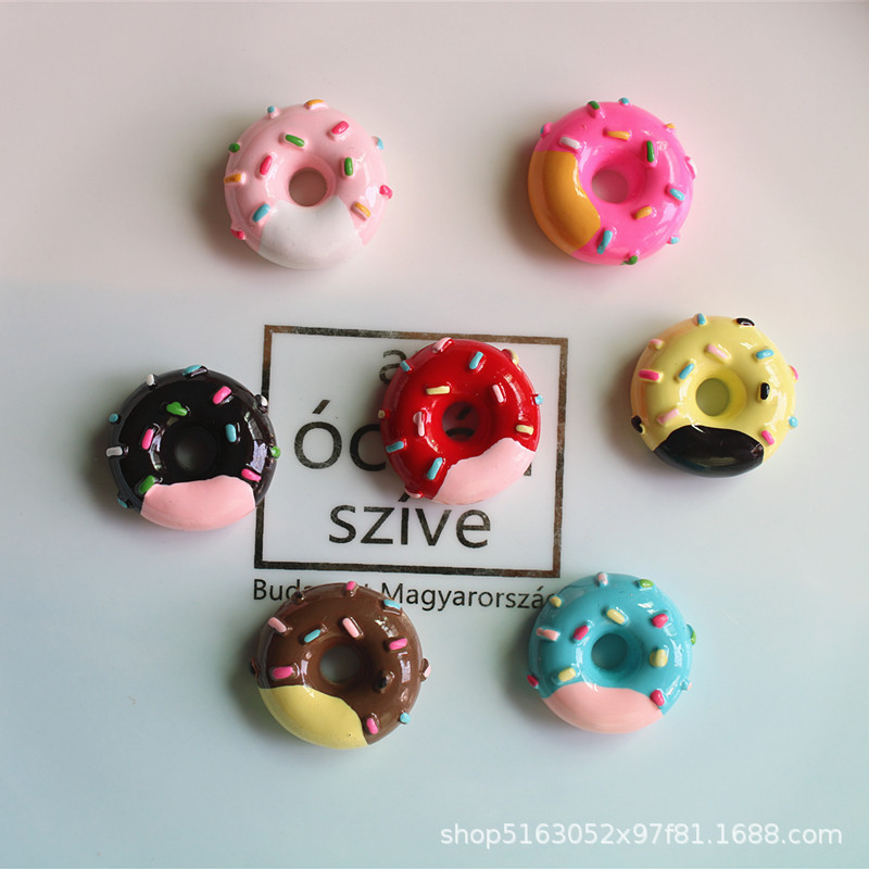 diy cream glue phone case beauty material resin accessories two-color donut children hair accessories south 22