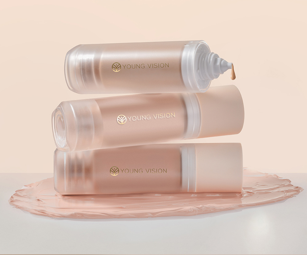 YOUNG VISION Bottom Press Foundation is a detachable matte facial base makeup liquid that is not prone to smudge undefined