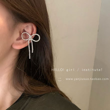 美炸！杨凯雯同款超仙满钻蝴蝶结耳骨夹森系百搭无耳洞耳夹女