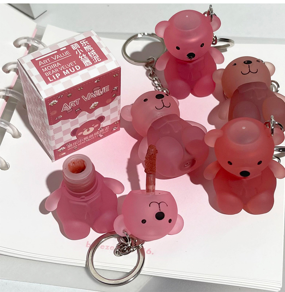 Art Value Cute Little Bear Velvet Lip Mud, soft mist, white and smooth lip glaze, low saturation color, versatile and affordable undefined