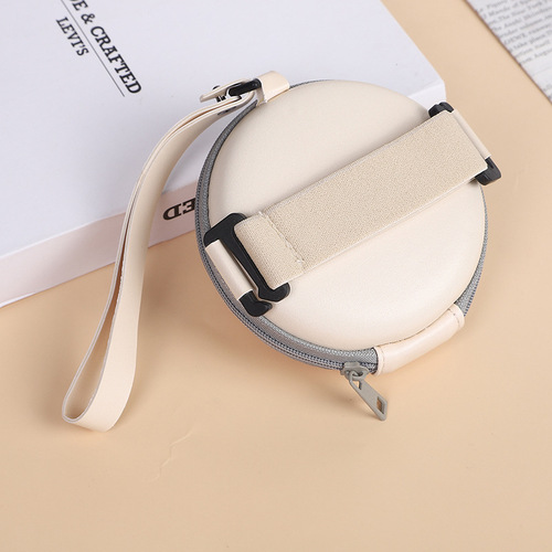 Factory direct sales round folding sunglasses case, fashionable and convenient sunglasses case, round glasses storage bag, zipper soft bag