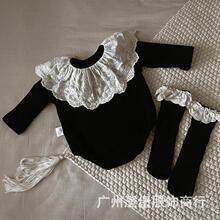 韩式婴儿春秋季连体衣洋气花边领婴幼儿包屁衣新款洋气宝宝衣服春