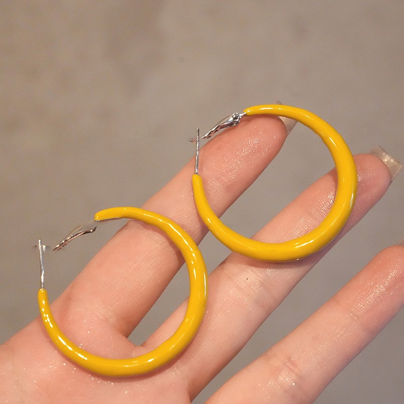 Europa y los Estados Unidos transfronterizos agujas de plata aretes de metal fríos aretes de estilo estilo universal simple aretes de diseño de nicho