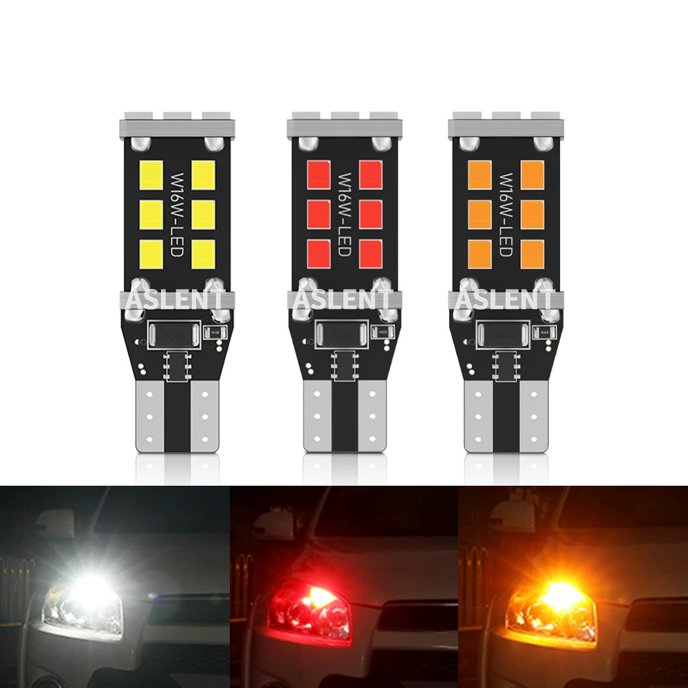 Автомобильный светодиодный свет заднего хода T15 2835 15SMD W16W декодированный светодиодный поворотный индикатор Canbus