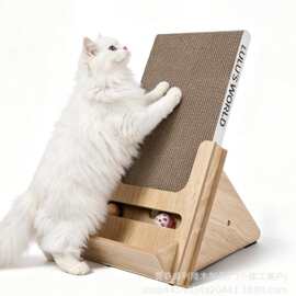 跨境木质立式三角猫抓板宠物室内家用猫抓板耐磨防猫抓沙发磨爪器