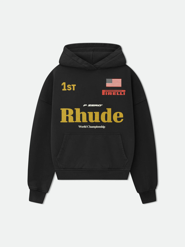 25SS跨境欧美潮牌RHUDE几何图案字母印花连帽卫衣男美式高街外套|undefined