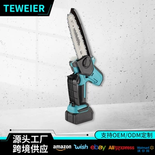 多功能手持无线高速锯跨境8寸木工园林伐树木锯大功率无刷电链锯
