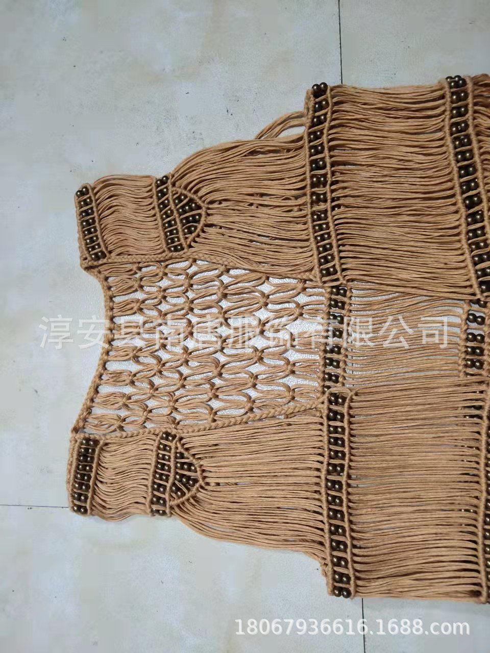 手工编织棉线针织布编织衣服衣领配饰服装辅料