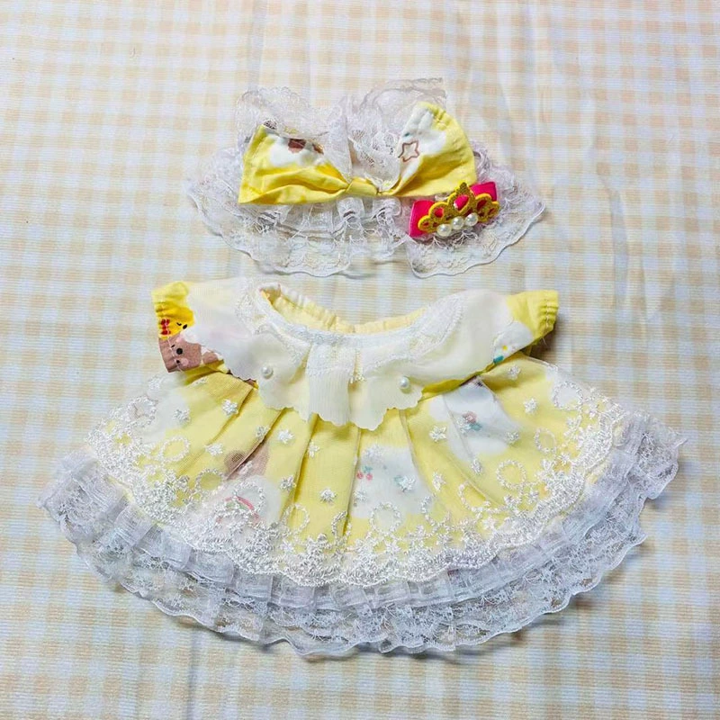 Кукла, платье, юбка, 30 см, с маленькими мишками, детская одежда