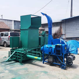 谷糠套袋打包机图片 蒜皮液压压捆机视频 玉米秸秆粉碎压块一体机