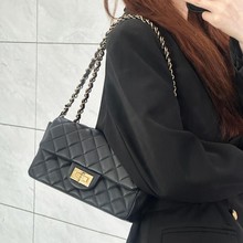 2025新款真皮小香风CF菱格链条腋下包高级感时尚百搭单肩斜挎女包