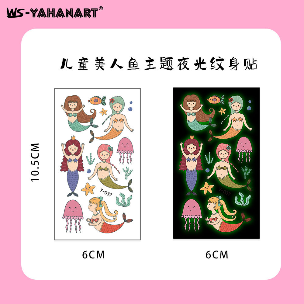 Tatuajes Temporales Luminosos para Niños Impermeables de Papel de Transferencia para Fiestas