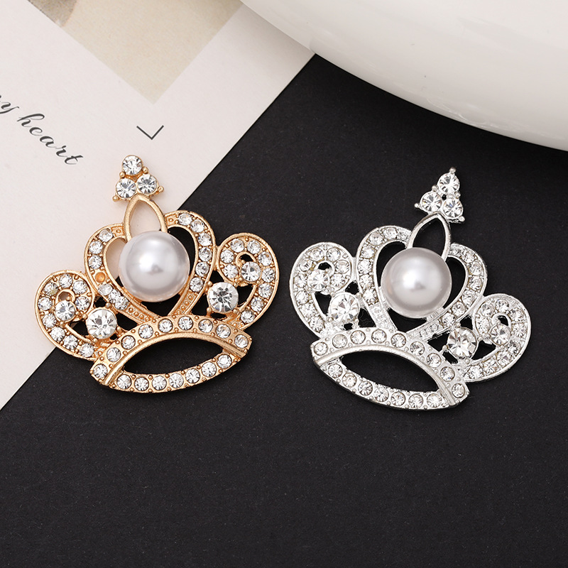 新款镶钻珍珠皇冠饰品配件diy洞洞鞋装饰手机壳美容美发材料