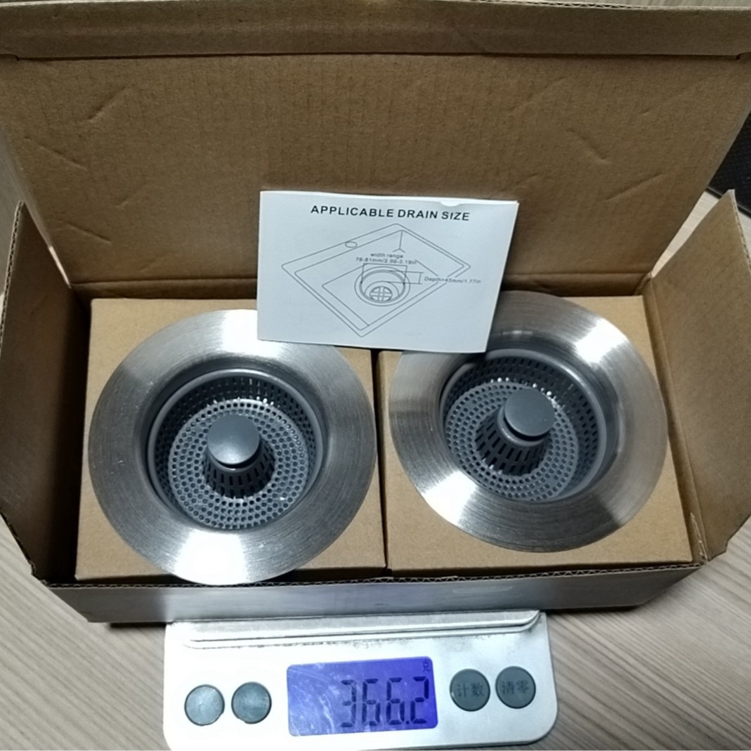 Una pieza transfronteriza, fregadero de cocina de acero inoxidable, núcleo de rebote, desagüe, fregadero, filtro, cesta, tapón de fuga