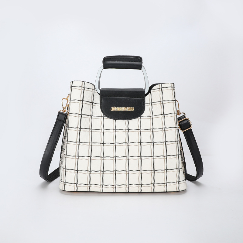 Transfronteriza de moda simple bolsa de mensajero de moda versátil de alta calidad a rayas a cuadros de múltiples compartimentos bolsa de hombro