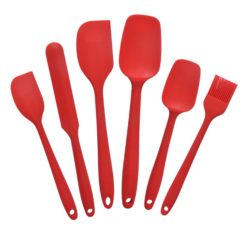Kitchen Baking Silicone Spatula Set of 6, Baking Scraper Silicone Brushes, Baking Set Small Scraper