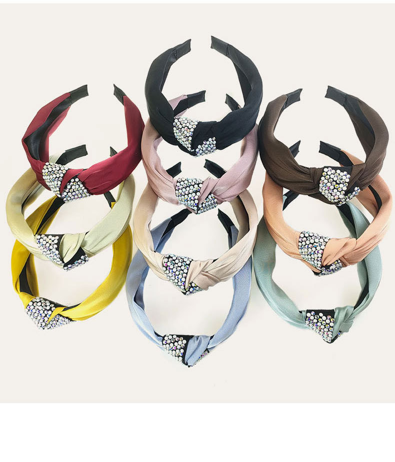 Korea's Fashion New Satin Knotted Color Diamond Headband display picture 9