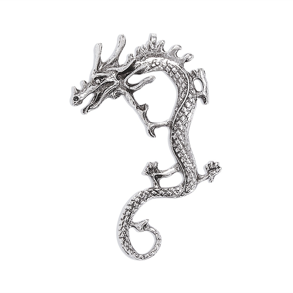 Retro Distressed Punk Style Chinese Dragon Ear Clip Creative Fashion Geometric Earrings display picture 10