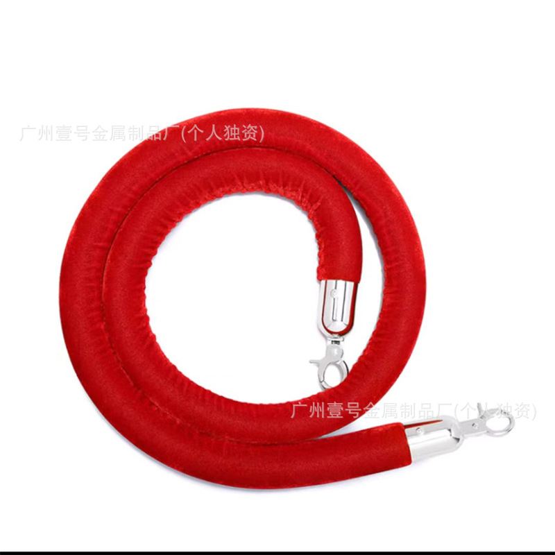 1개 - 1.5m 레드 벨벳 로프 실버 후크