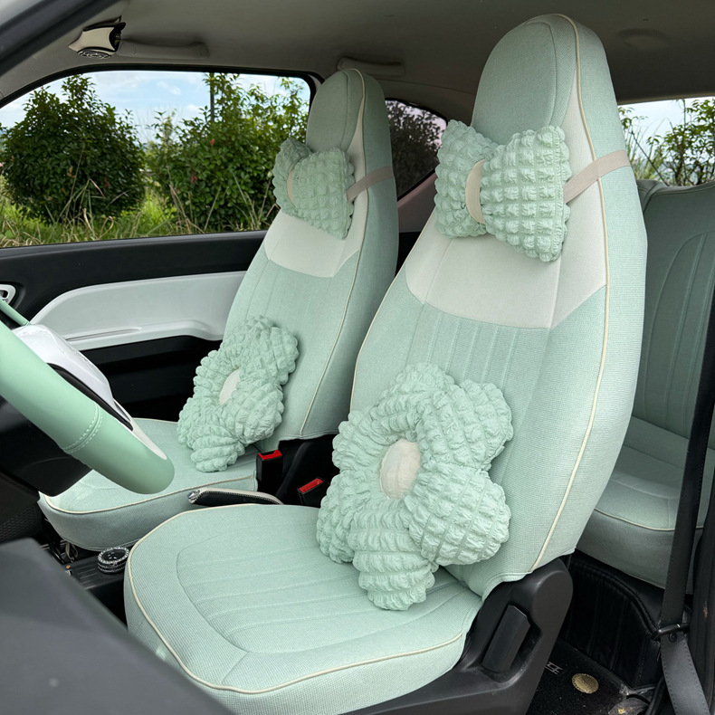 Fabric Cute Cartoon Breathable Car Seat Cover Full Set for Wuling Hongguang MINI 2020-2022