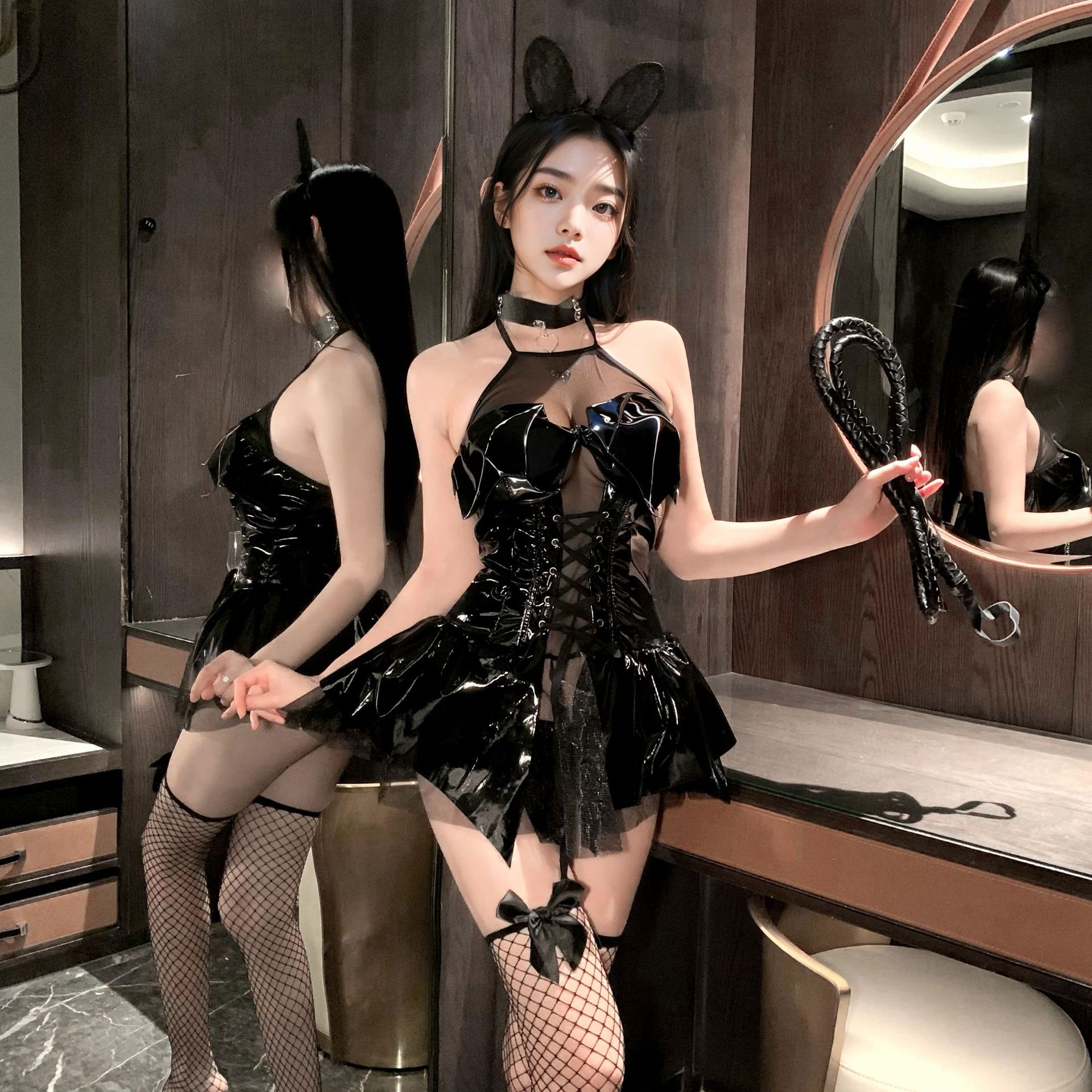 Night crisp sexy underwear pure desire hot girl style new bow neck tube sexy dress little devil uniform