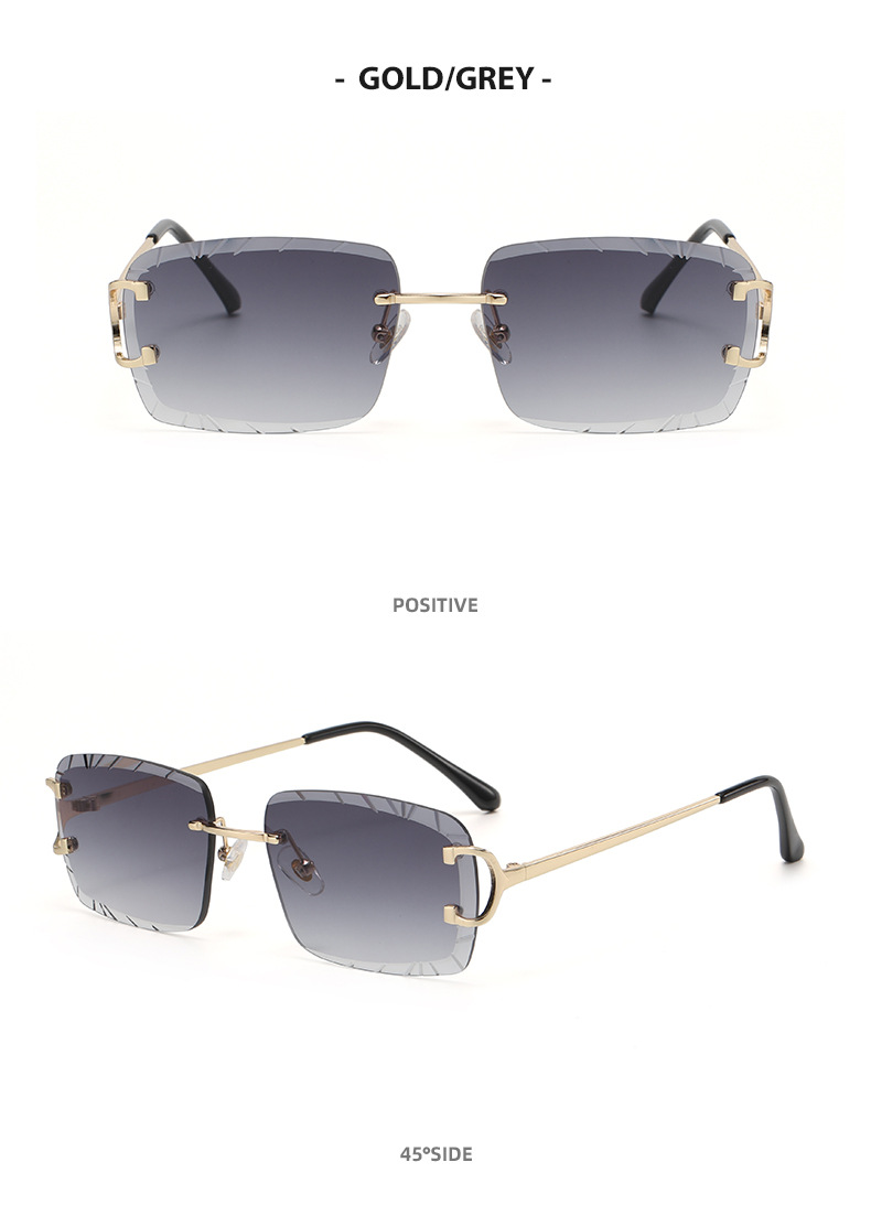 PC, UV400 Protection Lens Material Streetwear Solid Color PC UV400 Protection Square Frameless Women's Sunglasses