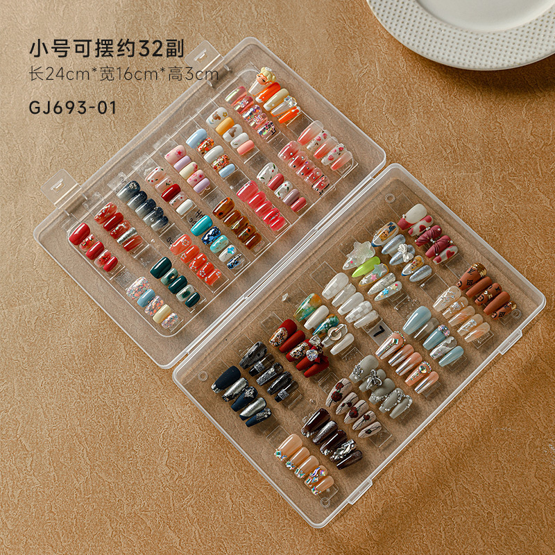 Nail Art Storage Box Large Capacity Dustproof Transparent Color Card A Style Work Display Box Wearing A Storage Box