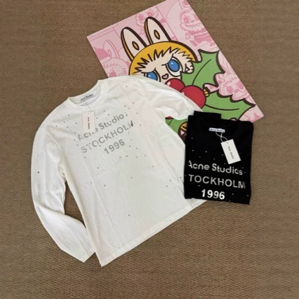 Ac Long-Sleeve 1996 Letter Print Washed Vintage Couple Style Loose Trendy Brand Unisex In-Stock Summer Pure Cotton Long-Sleeve T-Shirt Ac Long-Sleeve 1996 Letter Print Washed Vintage Couple Style Loose Trendy Brand Unisex In-Stock Summer Pure Cotton Long-Sleeve T-Shirt