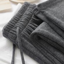 深灰色糯米裤女2025年秋冬季新款高腰百搭宽松窄版休闲显瘦直筒裤