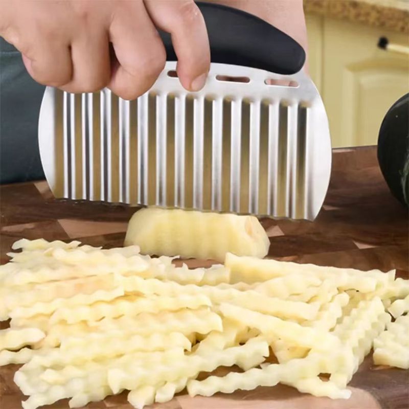 ステンレス鋼のワイルドトゥースポテトカッター家庭用キッチンウェーブ野菜カッター多機能商業ポテトナイフウェーブナイフ卸売|undefined