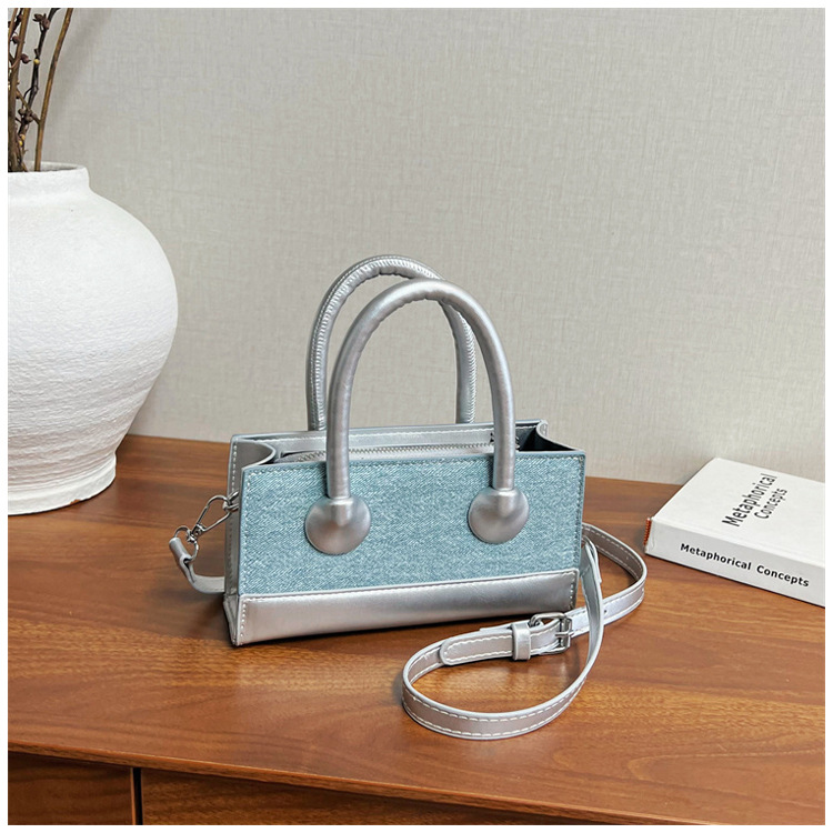 Bolso de mano de alta sensación para mujeres 2026 nuevo color de moda bolso de empalme pequeño bolso de hombro de lujo pequeño bolso image 11