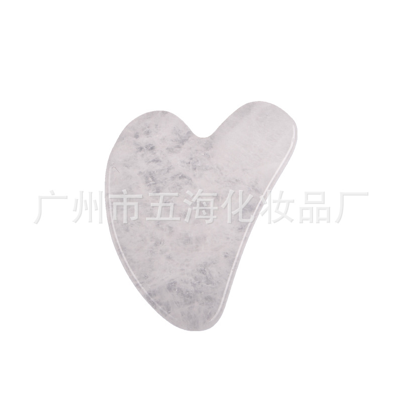 Venta directa de fábrica polvo de cristal en forma de corazón raspado Xiuyu Jade rodillo masajeador facial masaje de belleza en stock al por mayor