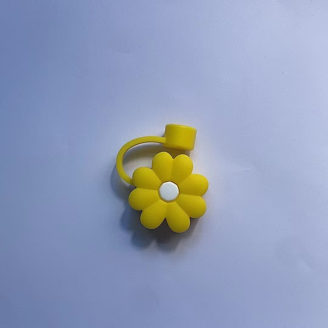 Cubierta de paja a prueba de polvo Enchufe de paja rojo neto transfronterizo linda chica tapa de paja de silicona cubierta de paja de té de leche de calidad alimentaria