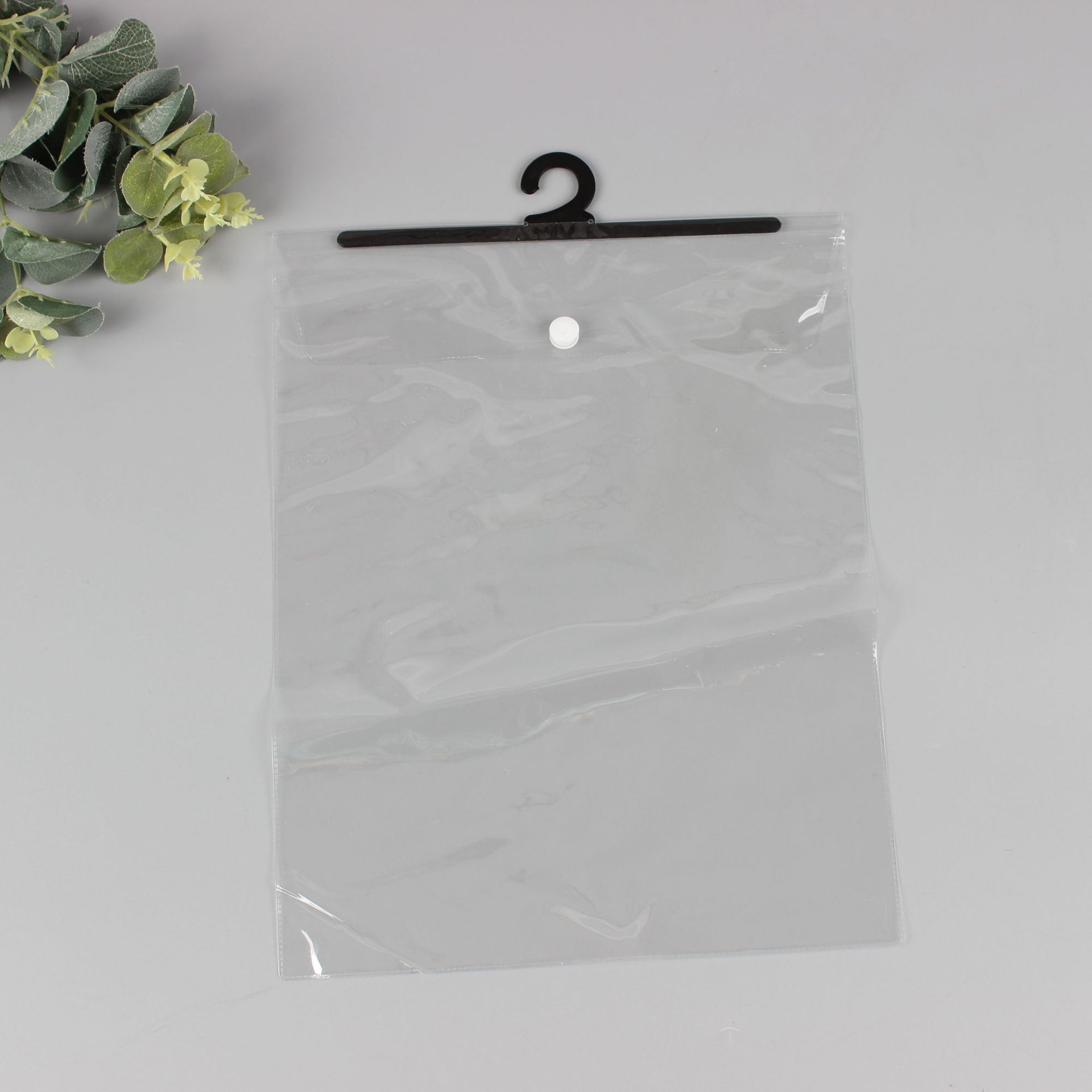 挂钩袋黑色挂钩透明袋 pvc透明袋自封袋服装包装袋现货厂家批发