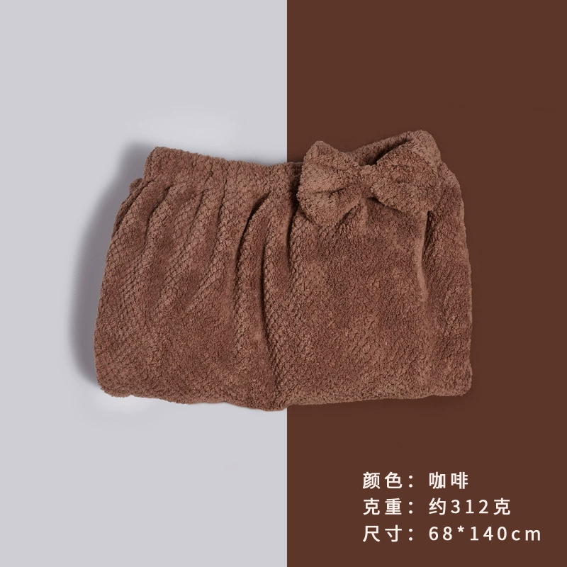Coral quick dry bath towel with bow, increased thickness