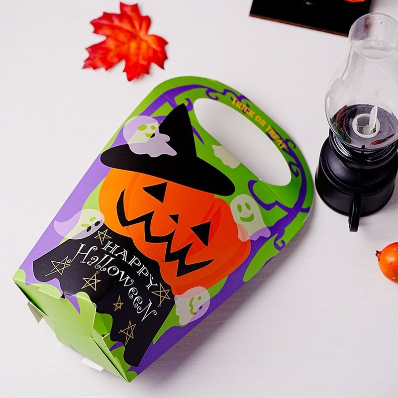越境新型ハロウィンパーティー用手提げカボチャ猫キャンディー箱創意祝日プレゼント包装紙箱|undefined