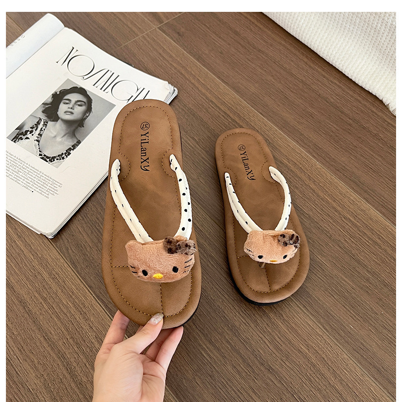 Transfronterizos lindos dulces de dibujos animados nuevas zapatillas de clip de pies de alto valor de cara zapatillas de ocio al aire libre zapatillas frías