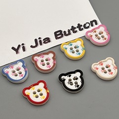 现货彩色四孔猫头塑料彩印纽扣DIY儿童女装毛衣外套针织衫装饰扣